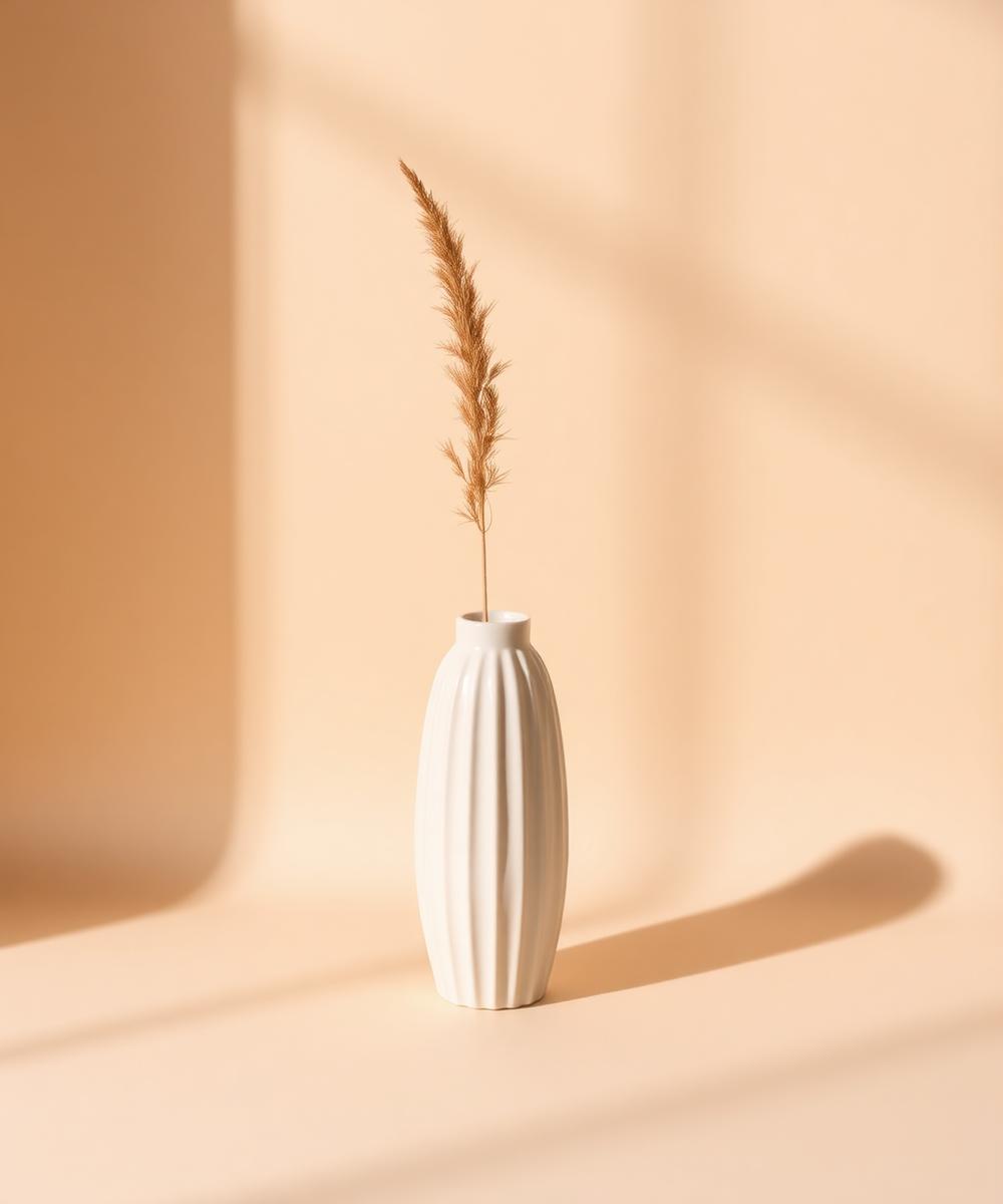 Fluted Stoneware Vase